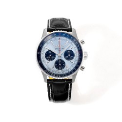 Breitling-Navitimer B01 Chronograph SS/LE Blue/Stk BLSF Asian B01