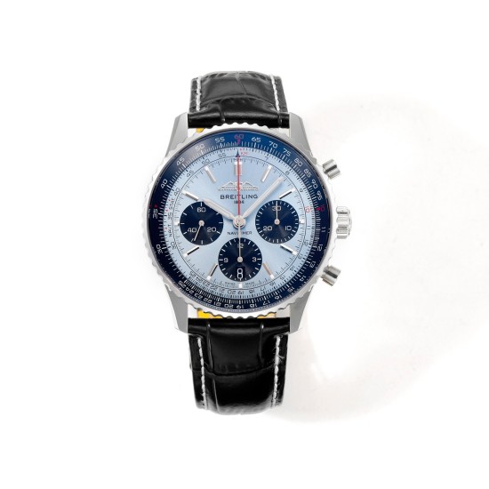 Breitling-Navitimer B01 Chronograph SS/LE Blue/Stk BLSF Asian B01