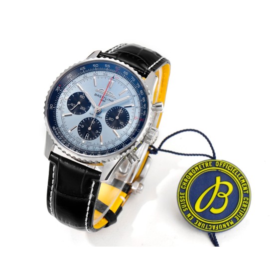 Breitling-Navitimer B01 Chronograph SS/LE Blue/Stk BLSF Asian B01