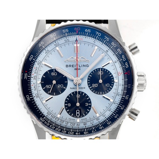 Breitling-Navitimer B01 Chronograph SS/LE Blue/Stk BLSF Asian B01