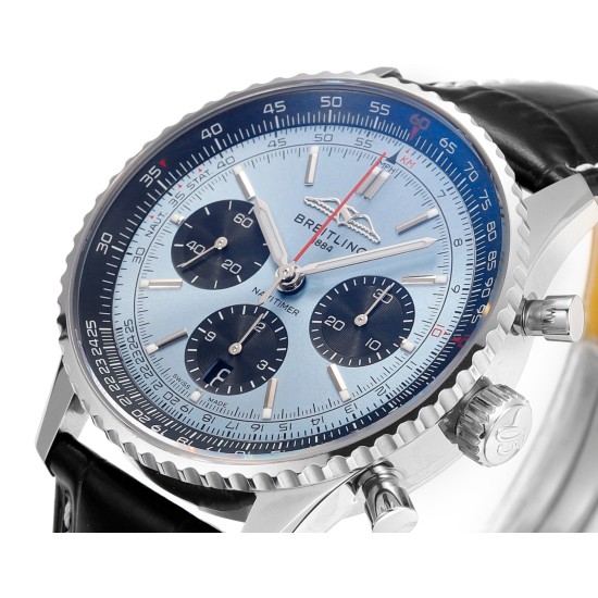 Breitling-Navitimer B01 Chronograph SS/LE Blue/Stk BLSF Asian B01