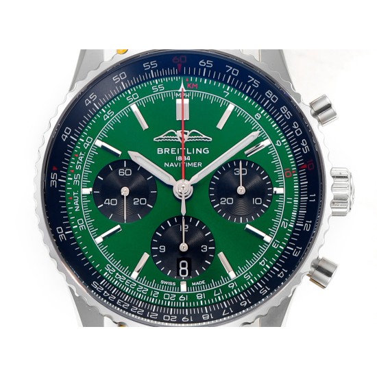 Breitling-Navitimer B01 Chronograph SS/LE Green/Stk BLSF Asian B01