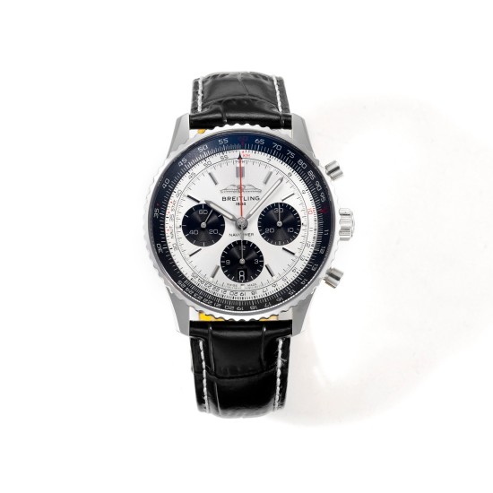 Breitling-Navitimer B01 Chronograph SS/LE White/Stk BLSF Asian B01
