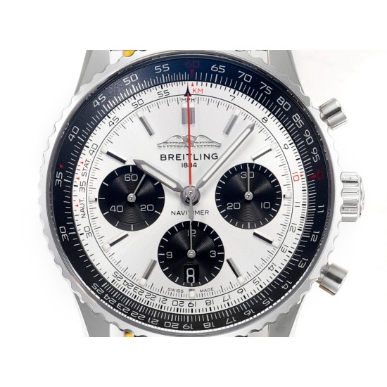 Breitling-Navitimer B01 Chronograph SS/LE White/Stk BLSF Asian B01