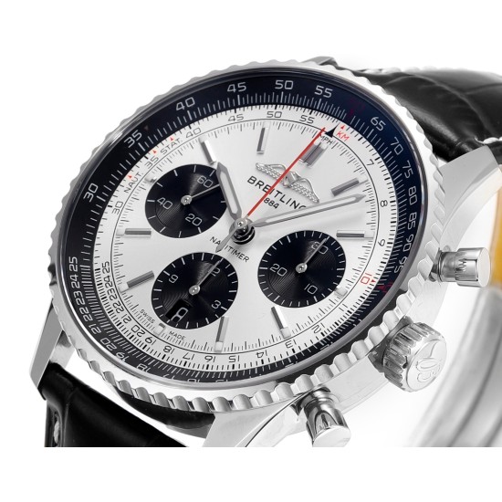 Breitling-Navitimer B01 Chronograph SS/LE White/Stk BLSF Asian B01