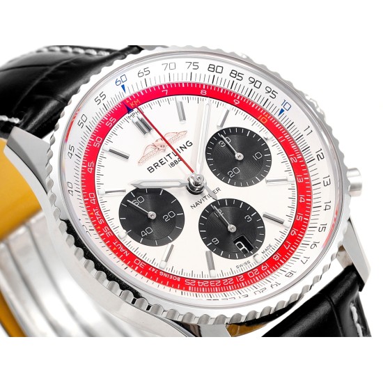 Breitling-Navitimer B01 Chronograph SS/LE White/Stk BLSF Asian B01