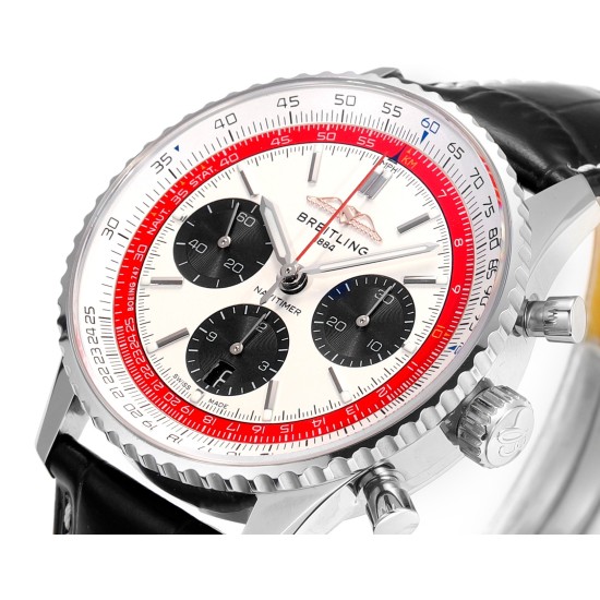 Breitling-Navitimer B01 Chronograph SS/LE White/Stk BLSF Asian B01