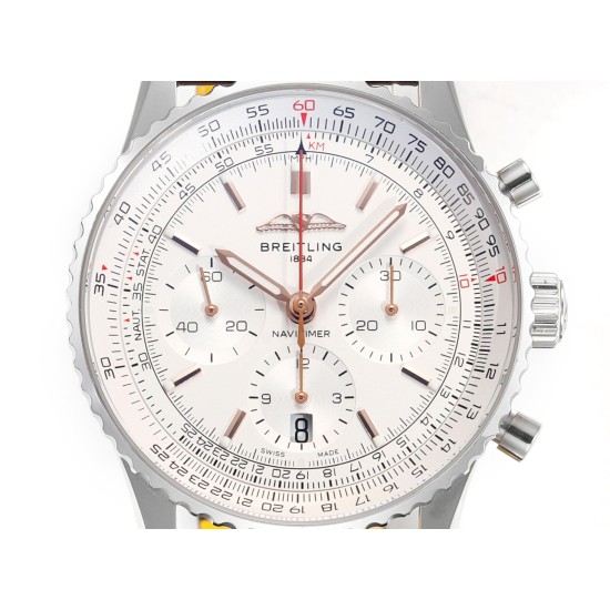 Breitling-Navitimer B01 Chronograph SS/LE White/Stk BLSF Asian B01