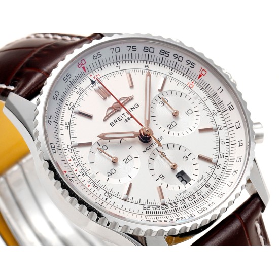 Breitling-Navitimer B01 Chronograph SS/LE White/Stk BLSF Asian B01