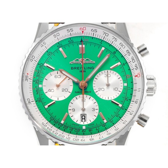 Breitling-Navitimer B01 Chronograph SS/LE Green/Stk BLSF Asian B01