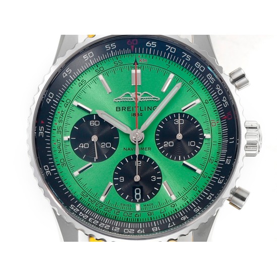 Breitling-Navitimer B01 Chronograph SS/LE Green/Stk BLSF Asian B01