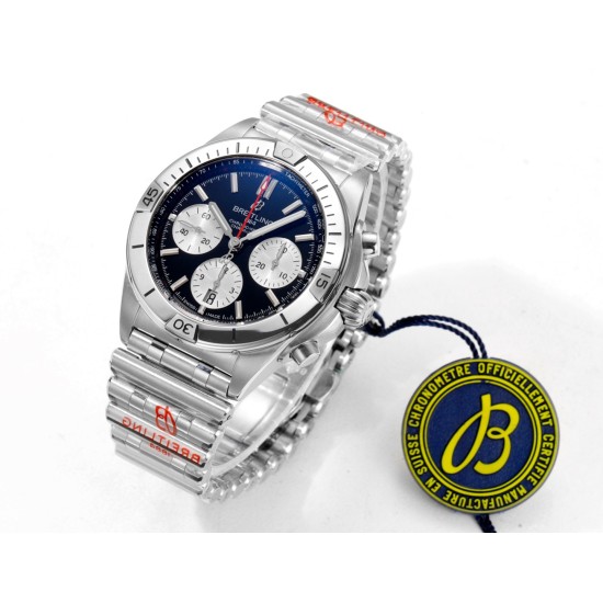 Breitling-Chronomat B01 42MM SS/SS Black/Stk TF A7750