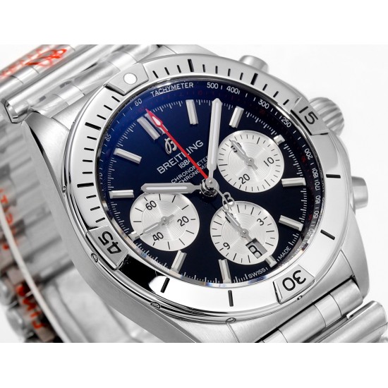 Breitling-Chronomat B01 42MM SS/SS Black/Stk TF A7750