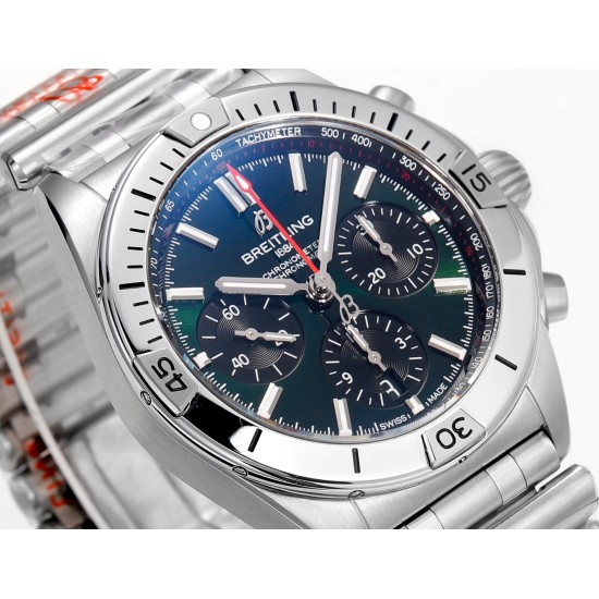 Breitling-Chronomat B01 42MM SS/SS Green/Stk TF A7750
