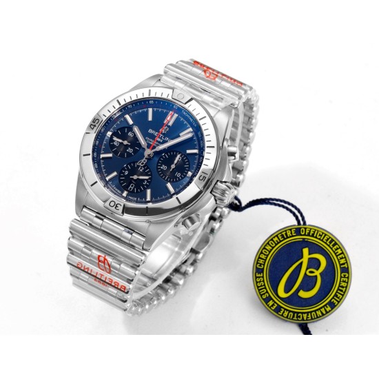 Breitling-Chronomat B01 42MM SS/SS Blue/Stk TF A7750