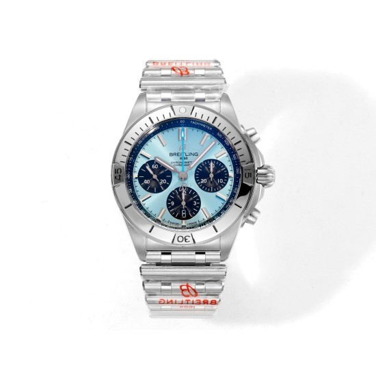 Breitling-Chronomat B01 42MM SS/SS Ice Blue/Stk BLS A7750