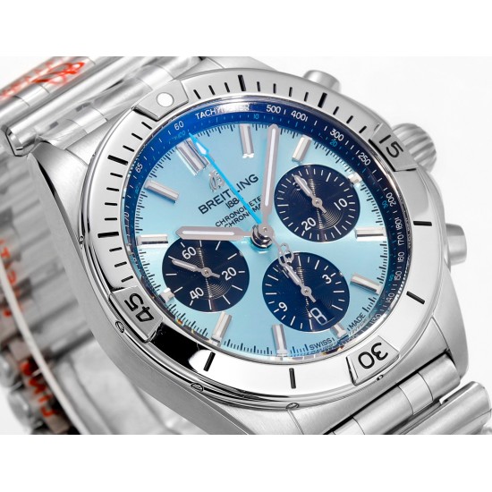Breitling-Chronomat B01 42MM SS/SS Ice Blue/Stk BLS A7750