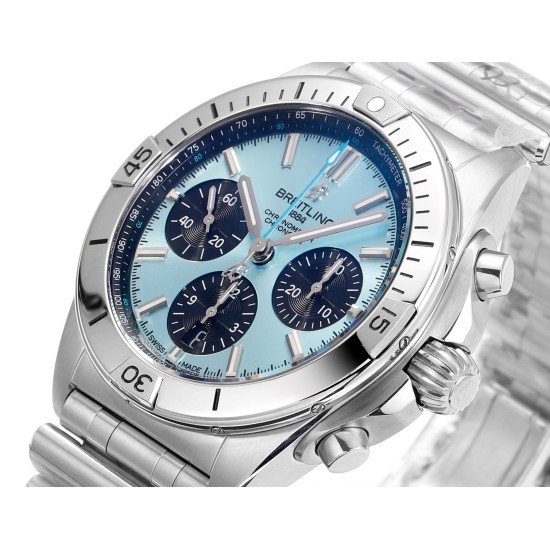 Breitling-Chronomat B01 42MM SS/SS Ice Blue/Stk BLS A7750