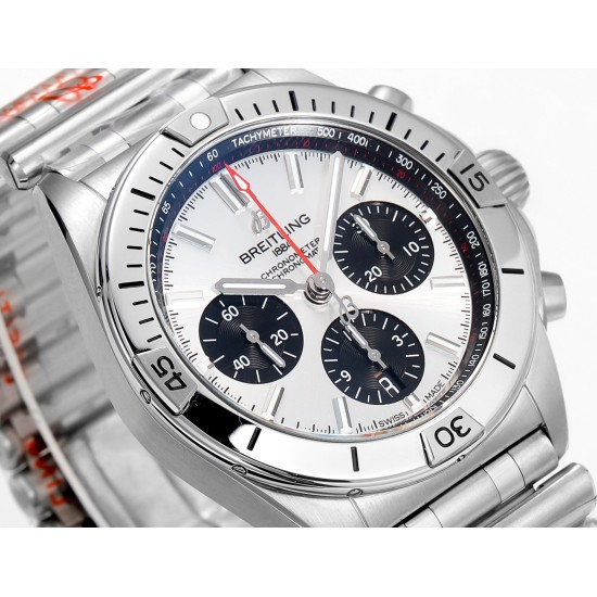 Breitling-Chronomat B01 42MM SS/SS Silver/Stk TF A7750