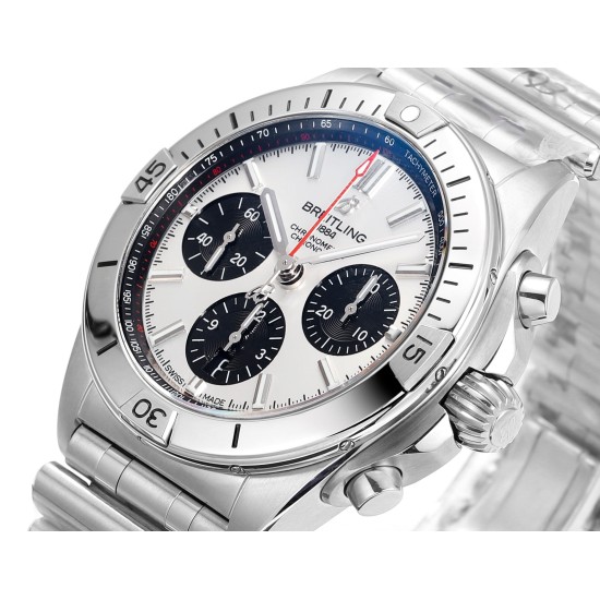 Breitling-Chronomat B01 42MM SS/SS Silver/Stk TF A7750