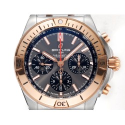 Breitling-Chronomat B01 42MM RG/SS Brown/Stk TF A7750