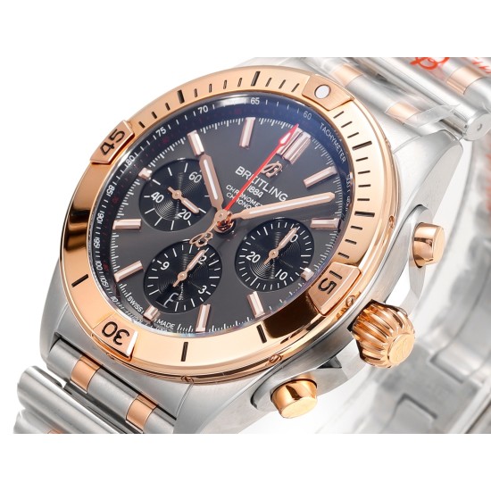 Breitling-Chronomat B01 42MM RG/SS Brown/Stk TF A7750