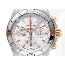 Breitling-Chronomat B01 42MM RG/SS Silver/Stk TF A7750