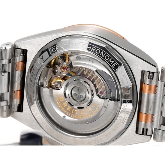 Breitling-Chronomat B01 42MM RG/SS Silver/Stk TF A7750