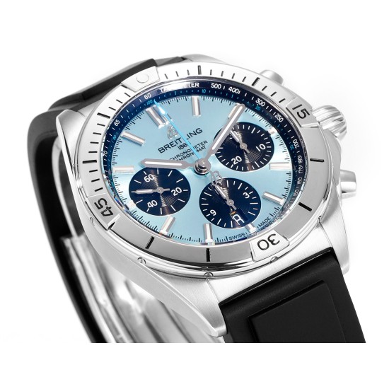 Breitling-Chronomat B01 42MM SS/RU Ice Blue/Blk TF A7750