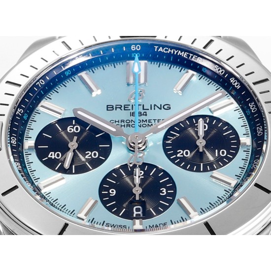 Breitling-Chronomat B01 42MM SS/RU Ice Blue/Blk TF A7750