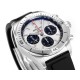 Breitling-Chronomat B01 42MM Silver Dial on Rouleaux Rubber Strap TF A7750