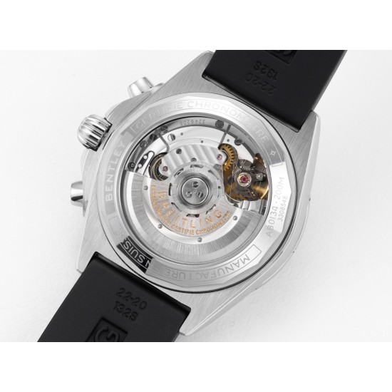 Breitling-Chronomat B01 42MM Silver Dial on Rouleaux Rubber Strap TF A7750