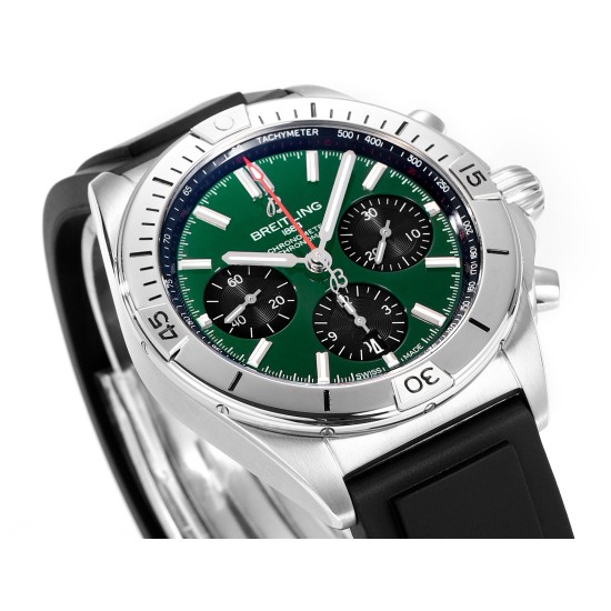 Breitling-Chronomat B01 42MM SS/RU Green/Stk TF A7750