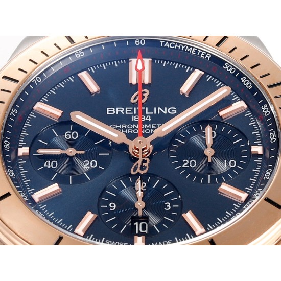 Breitling-Chronomat B01 42MM RG SS/RU Blue/Stk TF A7750