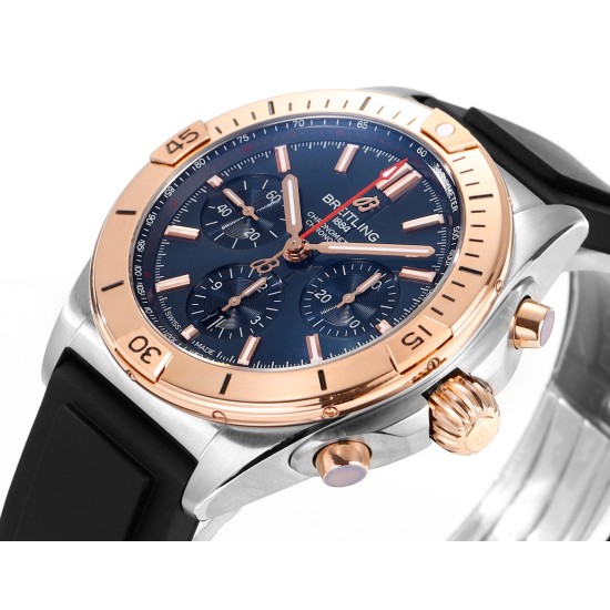 Breitling-Chronomat B01 42MM RG SS/RU Blue/Stk TF A7750