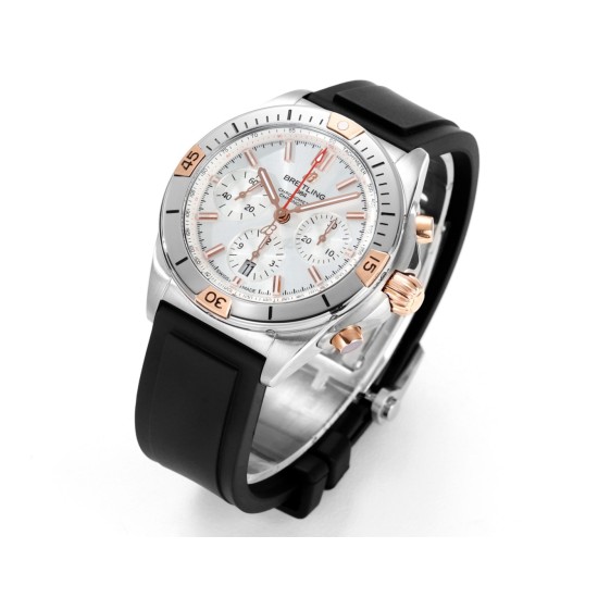 Breitling-Chronomat B01 42MM SS/RU Silver Dial TF A7750