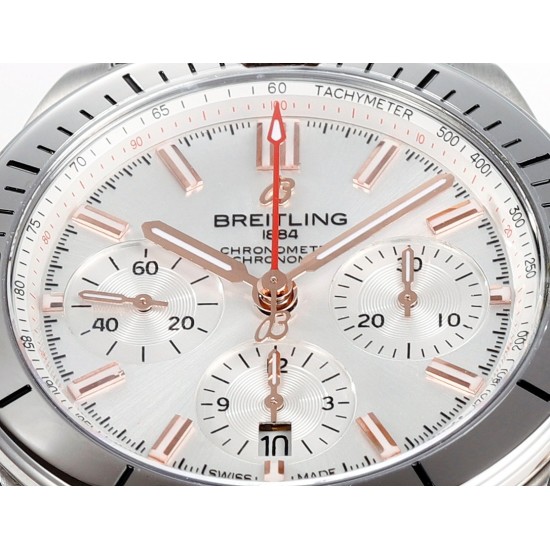 Breitling-Chronomat B01 42MM SS/RU Silver Dial TF A7750