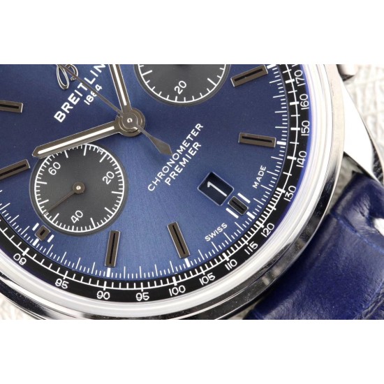 Breitling-Premier B01 Chronograph 42 SS/LE Blue GF V2 Asia 7750