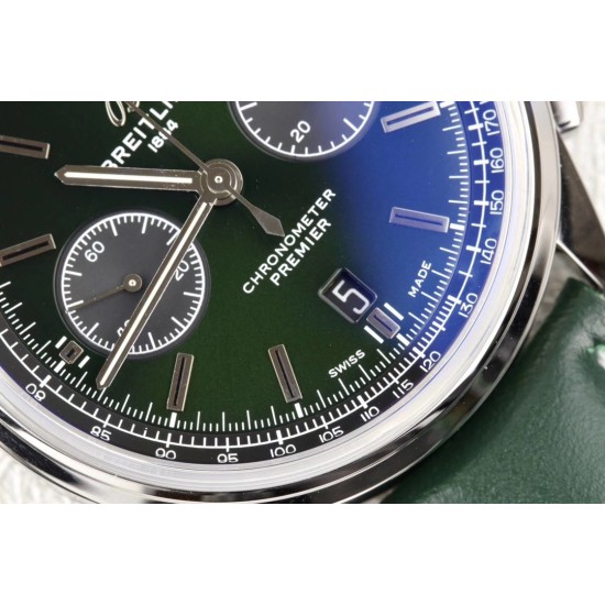 Breitling-Premier B01 Chronograph 42 SS/LE Grn GF V2 Asia 7750