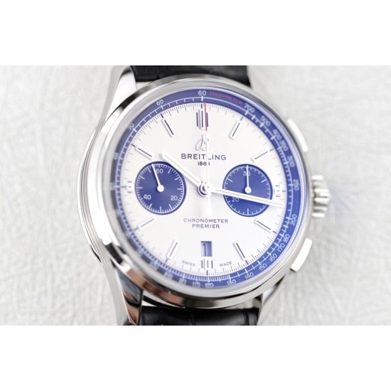 Breitling-Premier B01 Chronograph 42 SS/LE Wht GF V2 Asia 7750