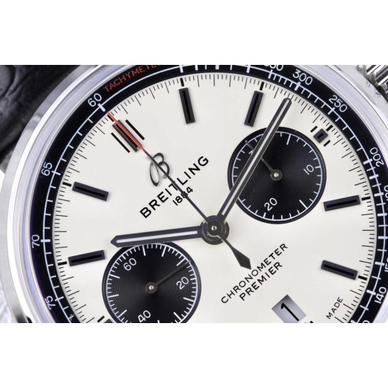 Breitling-Premier B01 Chronograph 42 SS/LE Wht GF V2 Asia 7750
