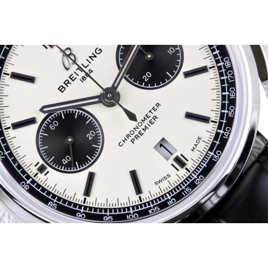 Breitling-Premier B01 Chronograph 42 SS/LE Wht GF V2 Asia 7750