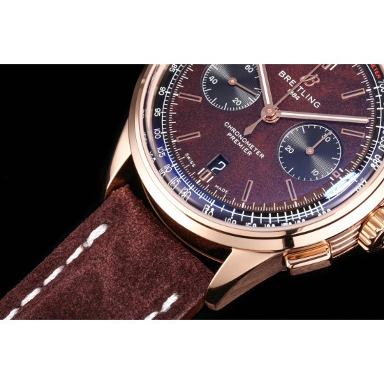 Breitling-Premier B01 Chronograph 42mm RG/LE Brown Dial BLSF V2 A7750 Mod