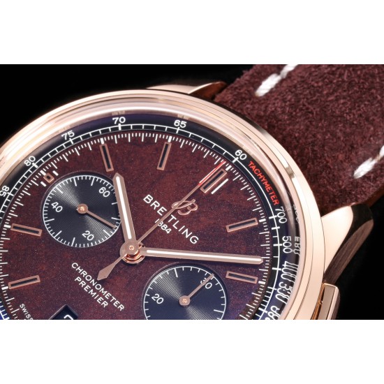 Breitling-Premier B01 Chronograph 42mm RG/LE Brown Dial BLSF V2 A7750 Mod