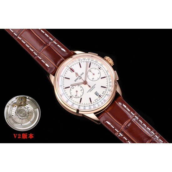 Breitling-Premier B01 Chronograph 42mm RG/LE Beige Dial BLSF V2 A7750 Mod