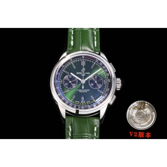 Breitling-Premier B01 Chronograph 42 SS/LE Grn BLSF V2 Asia 7750