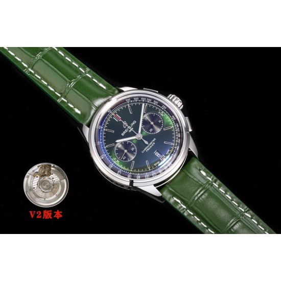 Breitling-Premier B01 Chronograph 42 SS/LE Grn BLSF V2 Asia 7750
