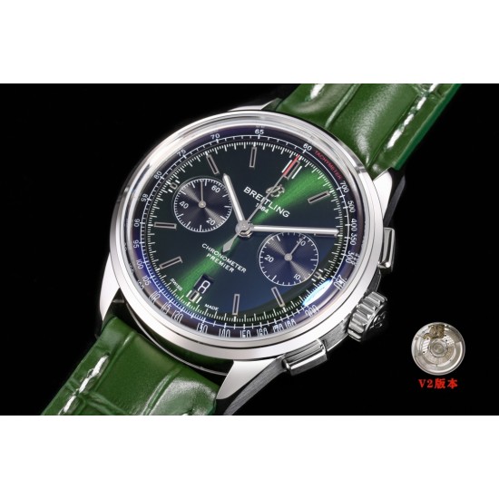 Breitling-Premier B01 Chronograph 42 SS/LE Grn BLSF V2 Asia 7750