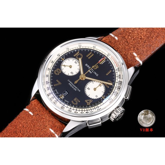 Breitling-Premier B01 Chronograph 42mm SS/LE Blue Dial BLSF V2 A7750 Mod