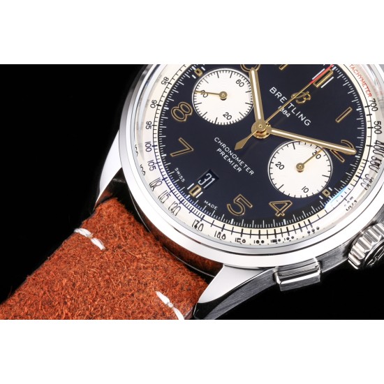 Breitling-Premier B01 Chronograph 42mm SS/LE Blue Dial BLSF V2 A7750 Mod